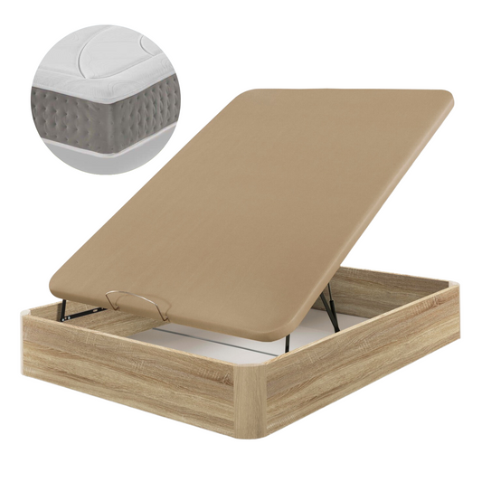 Pack Canapé Madera y Colchón Ergo-Relax Plus | ROBLE