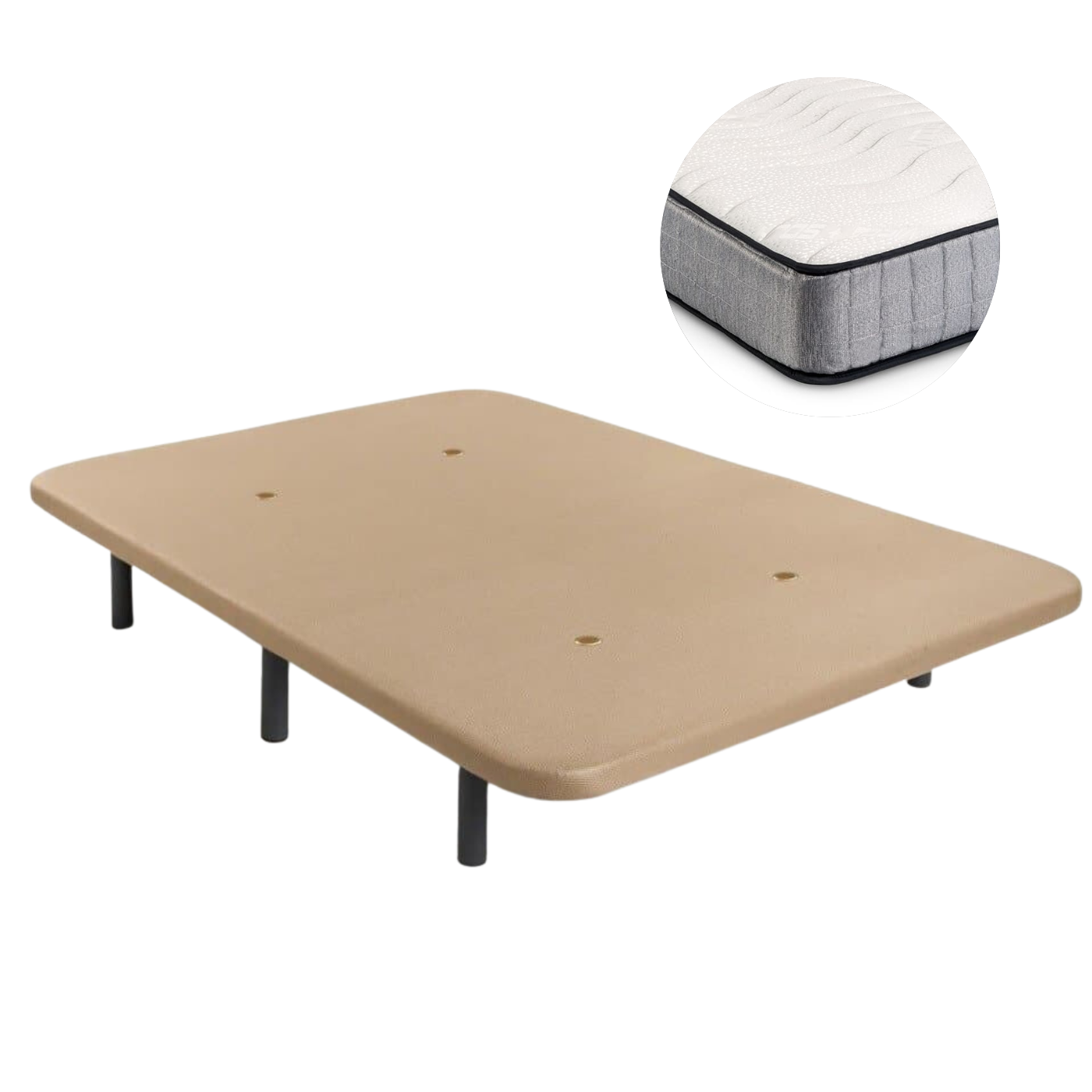 Bed frame Rock and Pharma Therapy mattress Set | BEIGE