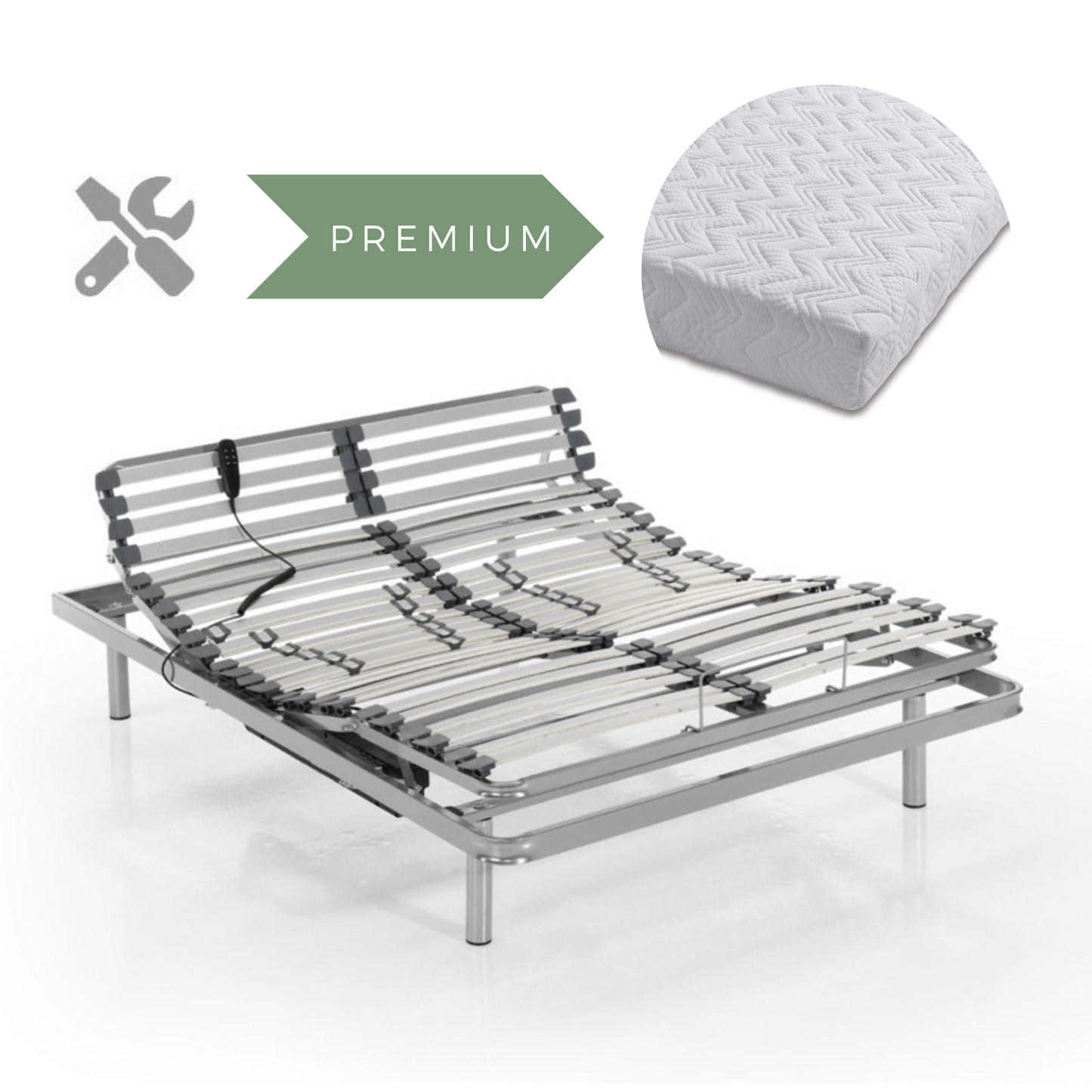 Adjustable Bed and Natura Premium Mattress Set | Assembly included