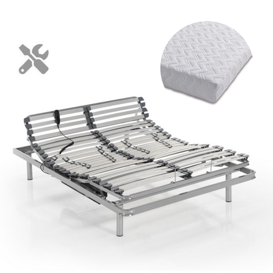 Conjunto de bases de cama articuladas de látex Natura | montagem INCLUSA