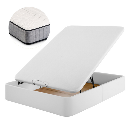 Pack Leatherette Canapé and Pharma Therapy Mattress | WHITE
