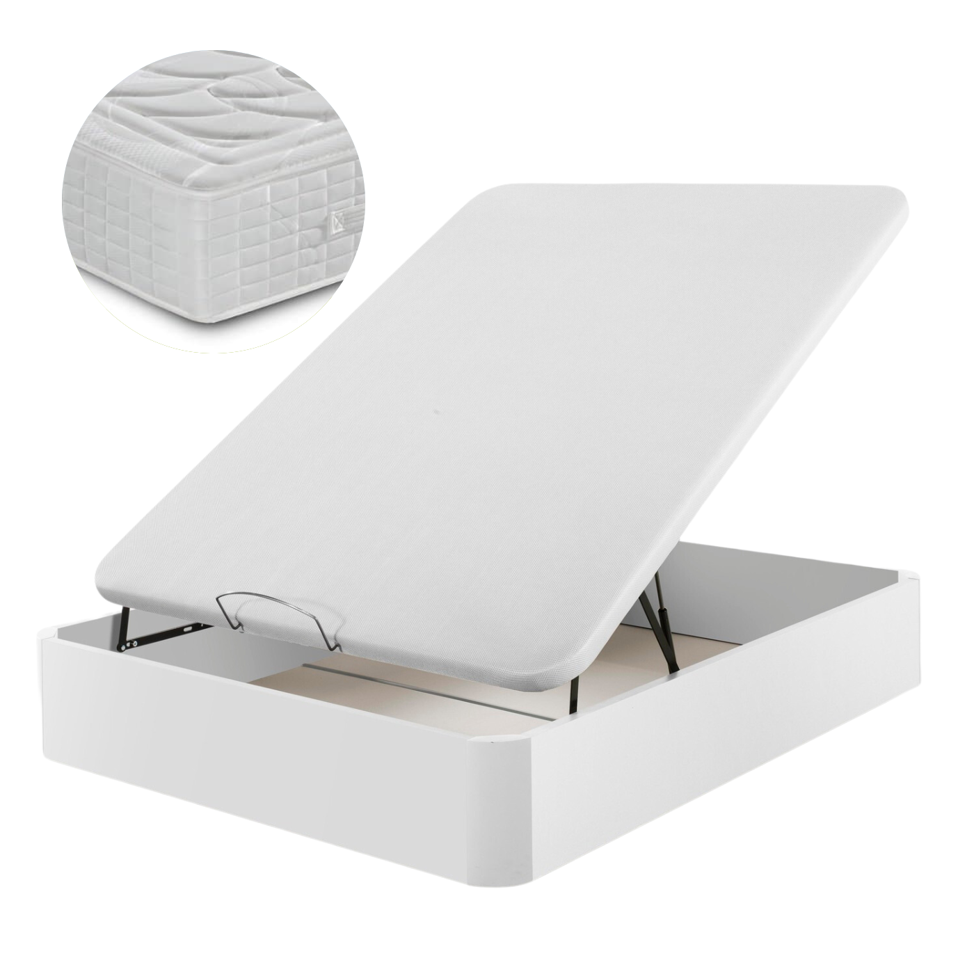 Wooden Canapé Pack + Paris spring mattress + Pillow Gift | WHITE