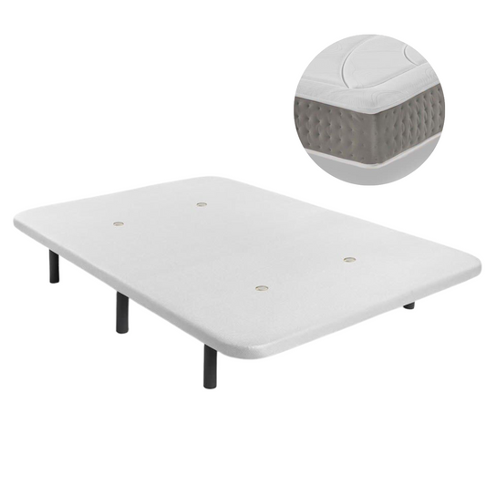 Upholstered Base Pack and Ergo-Relax Plus Viscoelastic Mattress | WHITE