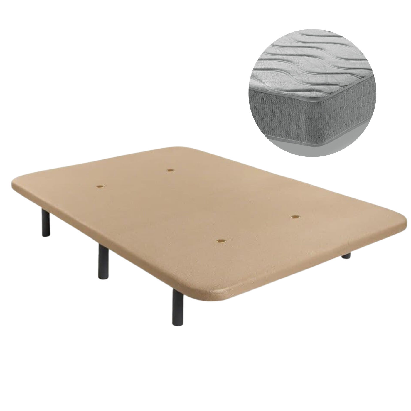 Bed frame Rock and Generation Z mattress Set | BEIGE