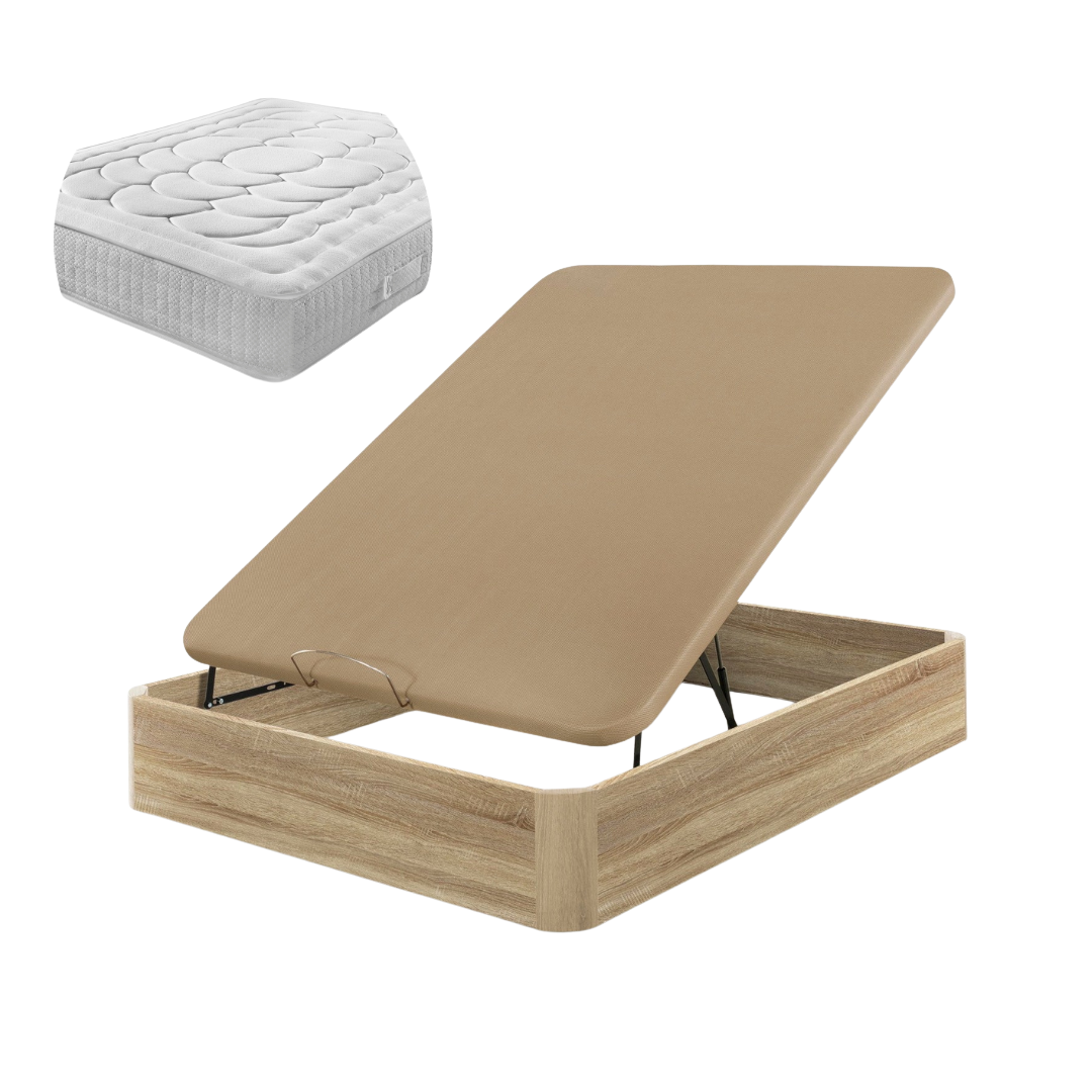 Pack Canapé Madeira + Colchão molas Paris + Almofada