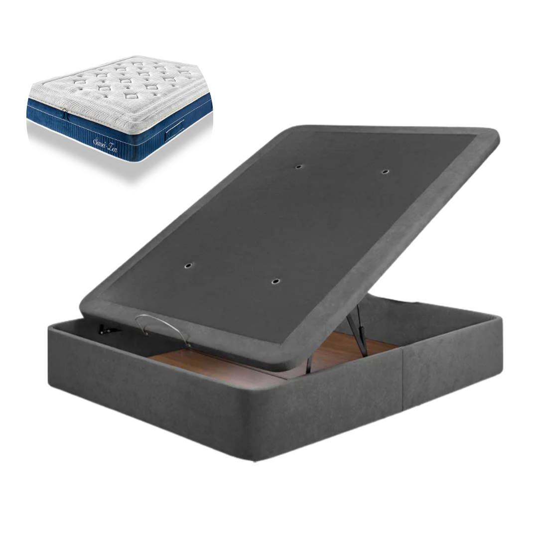 Pack Canapé de tela e Colchão Híbrido Sensei