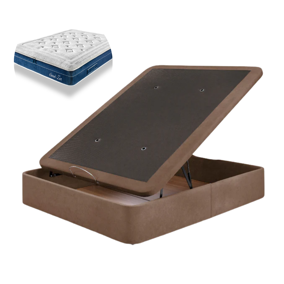 Pack Canapé de tela e Colchão Híbrido Sensei