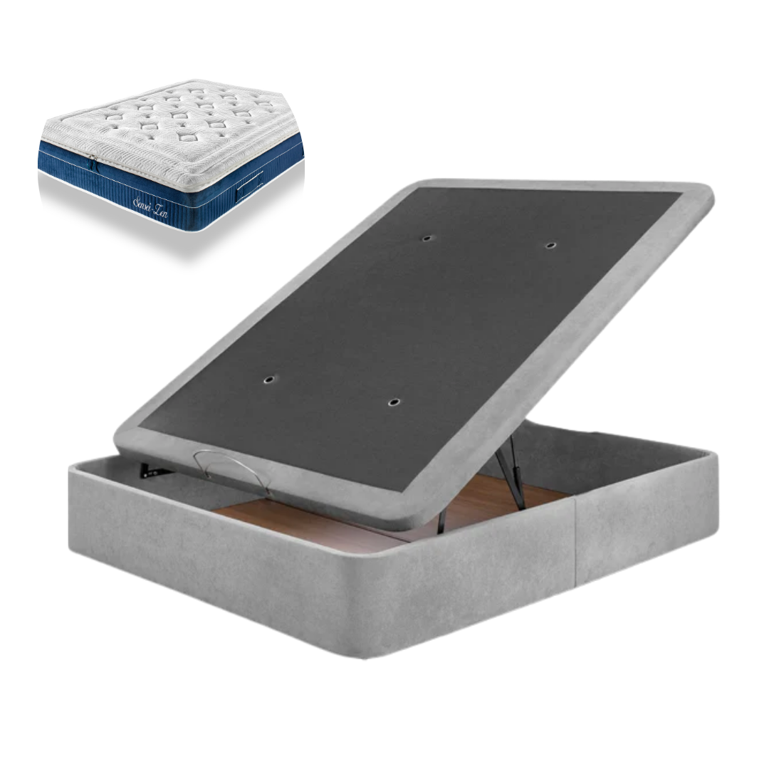 Pack Canapé de tela e Colchão Híbrido Sensei