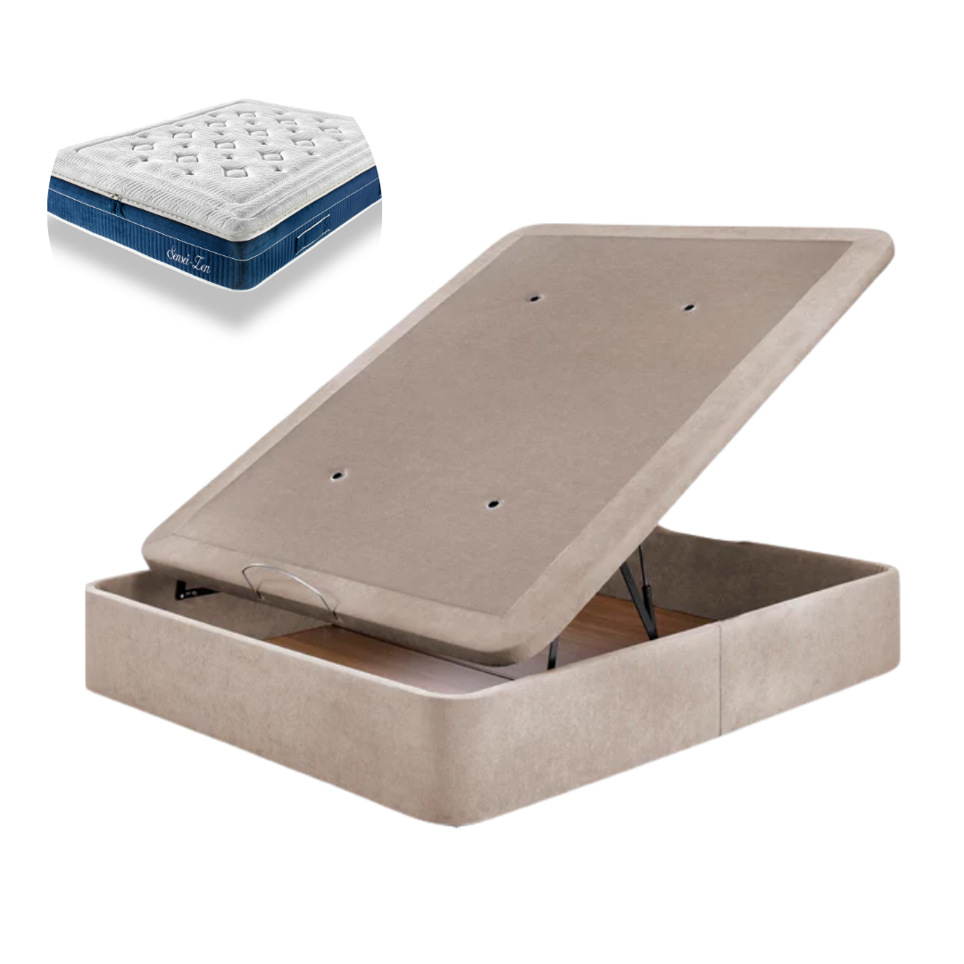 Pack Canapé de tela e Colchão Híbrido Sensei