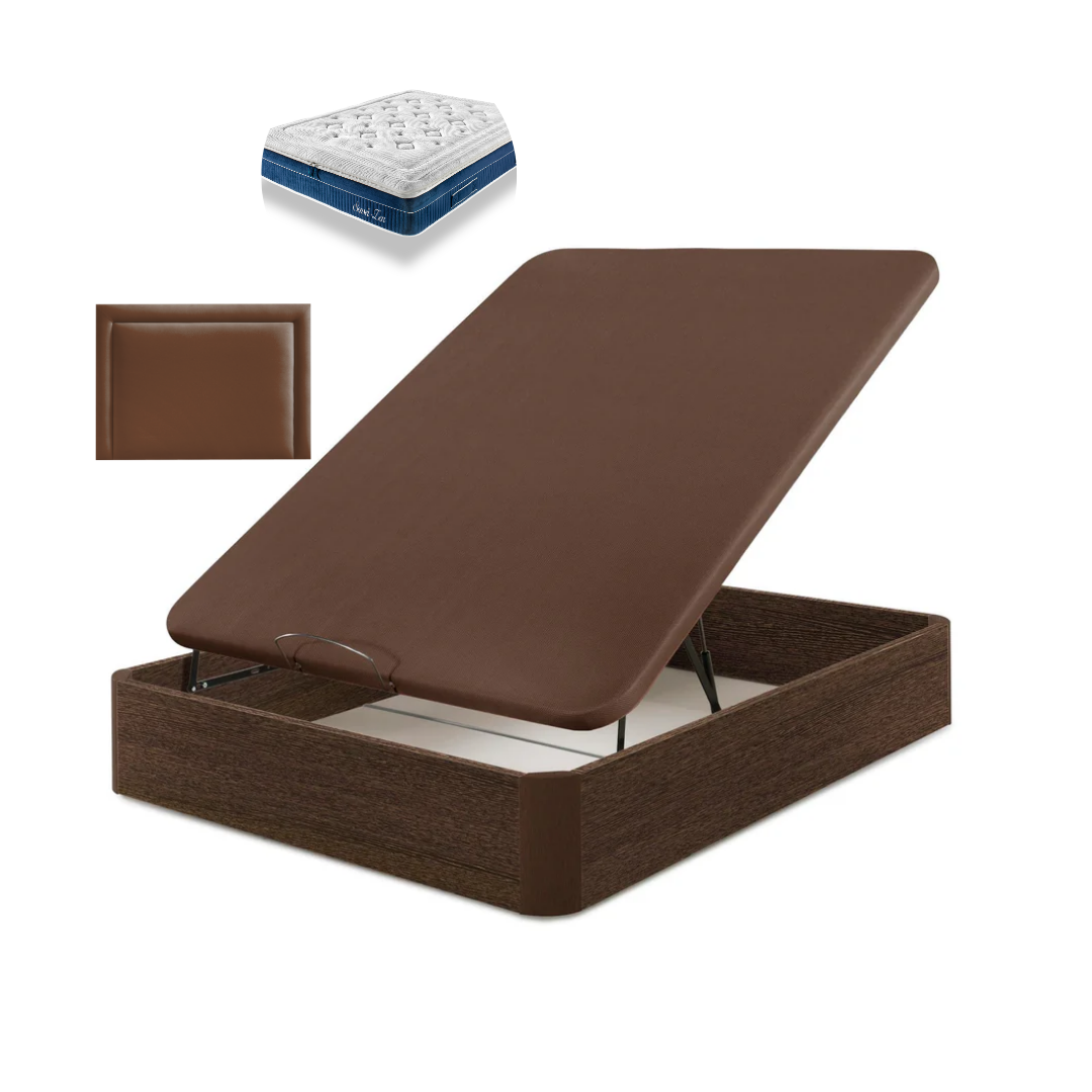 Pack Canapé Madeira + Colchão molas Sensei + Cabeceira