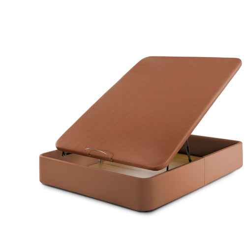 Deluxe Eco-Leather Boxspring | BROWN
